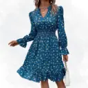 Floral Pinch Notch Neck Top - Teal