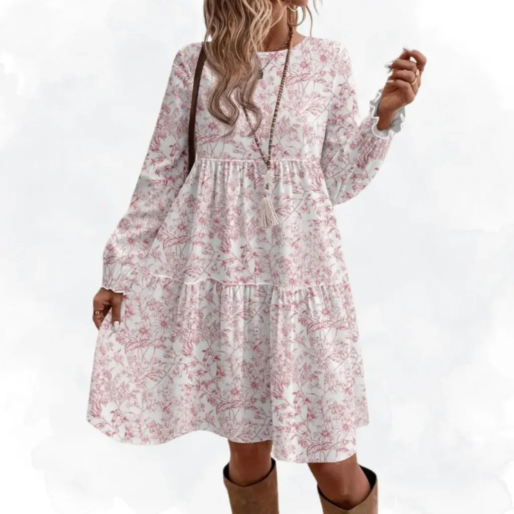 [1039] Mid Length Floral Top (Small)