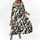 Plant Print Wrap Waist Dress