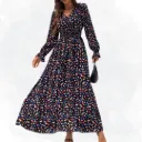 Heart Print Dress - Black/Multicolour