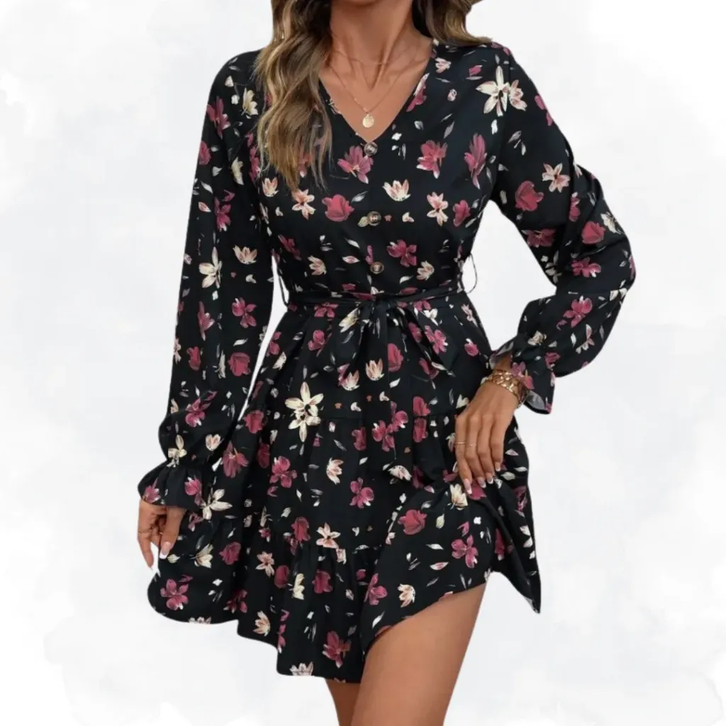 [1117] Ruffle Sleeve Belted Top (Small)