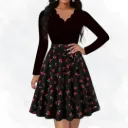 Cherry Print Scalloped Hem Top