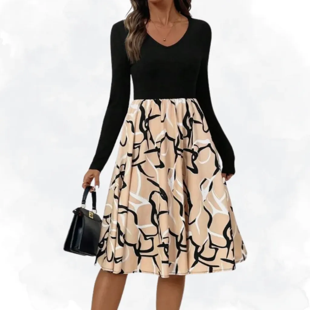 [1191] Cinched Waist All Over Print Top (Small)