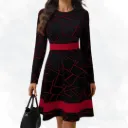 A-Line Contrast Colour Top- Black/Red