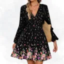 Floral Print Lantern Sleeve Top