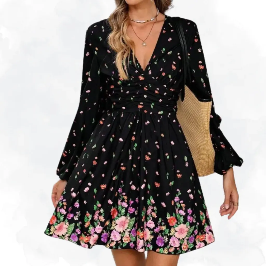 Floral Print Lantern Sleeve Top