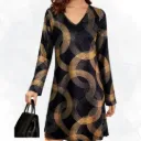 Geometric Print Top - Gold