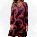 Geometric Print Top - Red