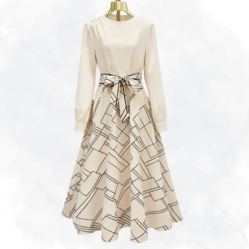 [1231] Ivory Abstract Print Top (Small)