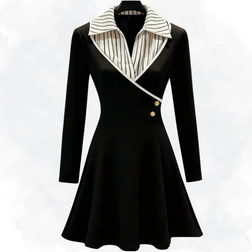 [1252] Black Pin Stripe Top (Small)