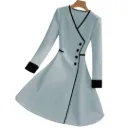 Cinched Waist Dusty Blue Top