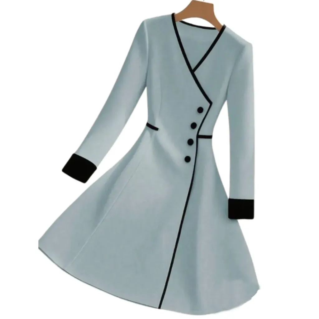 Cinched Waist Dusty Blue Top