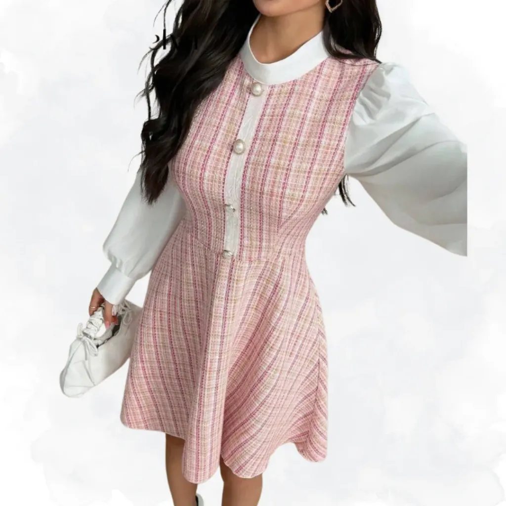 Pink/White A-Line Top