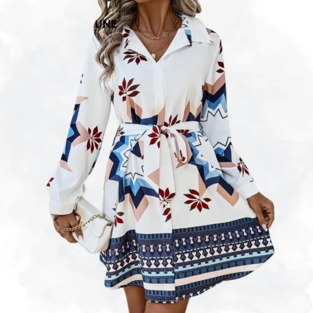 Star Print Top- Blue/White