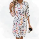 White Floral Print Button Top