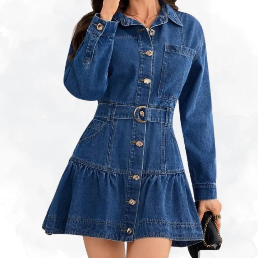 Denim Belted Top