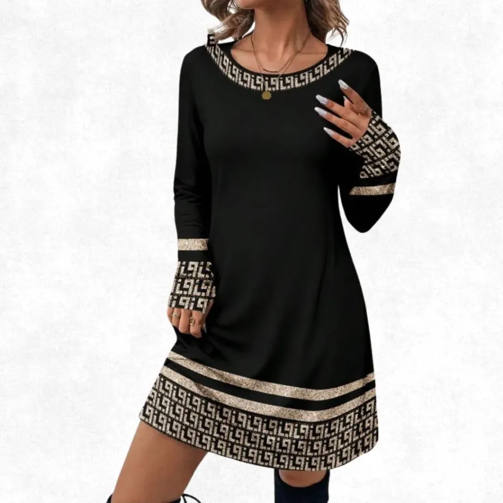 Black & Gold A-Line Top