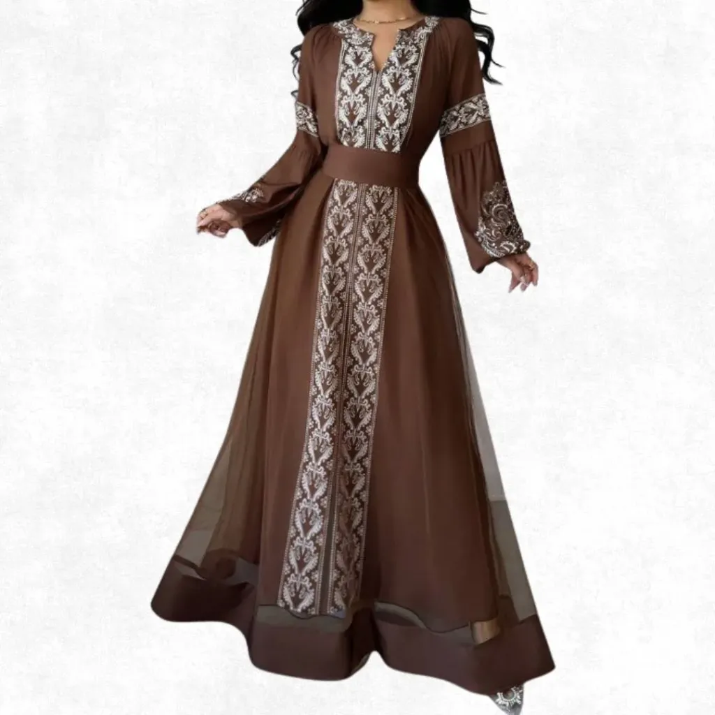Brown Mesh Dress