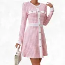 Pink & White Houndstooth Top